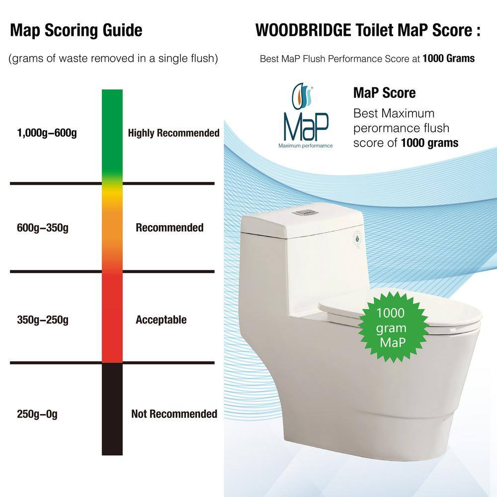 WOODBRIDGE Flora 1-Piece 1.11.6 GPF Dual Flush Elongated Comfort Height Toilet in Biscuit with Soft Closed Seat Included HB0942