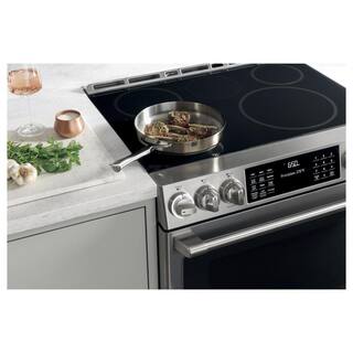 Cafe 30 in. 5.7 cu. ft. Slide-In Smart Induction Range with Self-Cleaning Convection Oven and in Stainless Steel CHS90XP2MS1