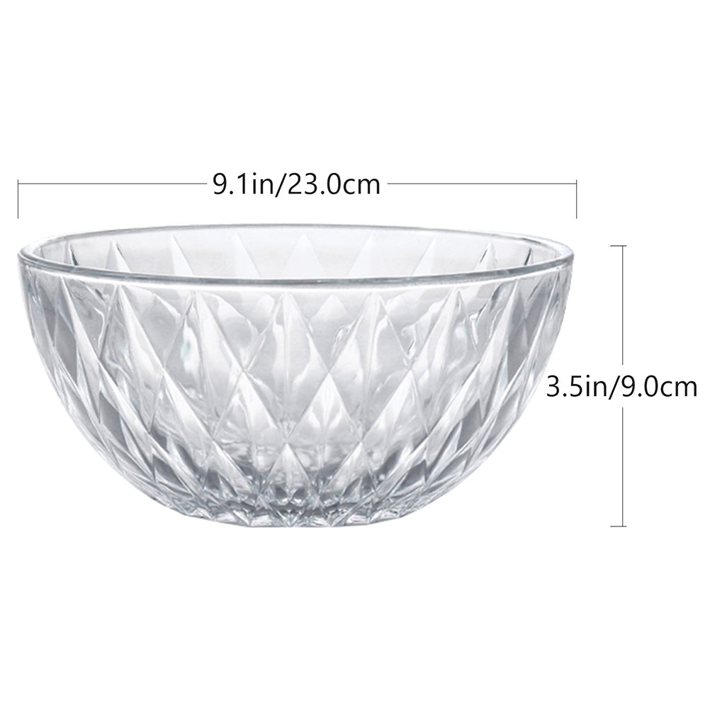 Etereauty Bowl Glass Bowls Fruit Noodle Crystal Punch Large Soup Salad Cereal Prep Serving Bowl Casserole Dish Instant Breakfast