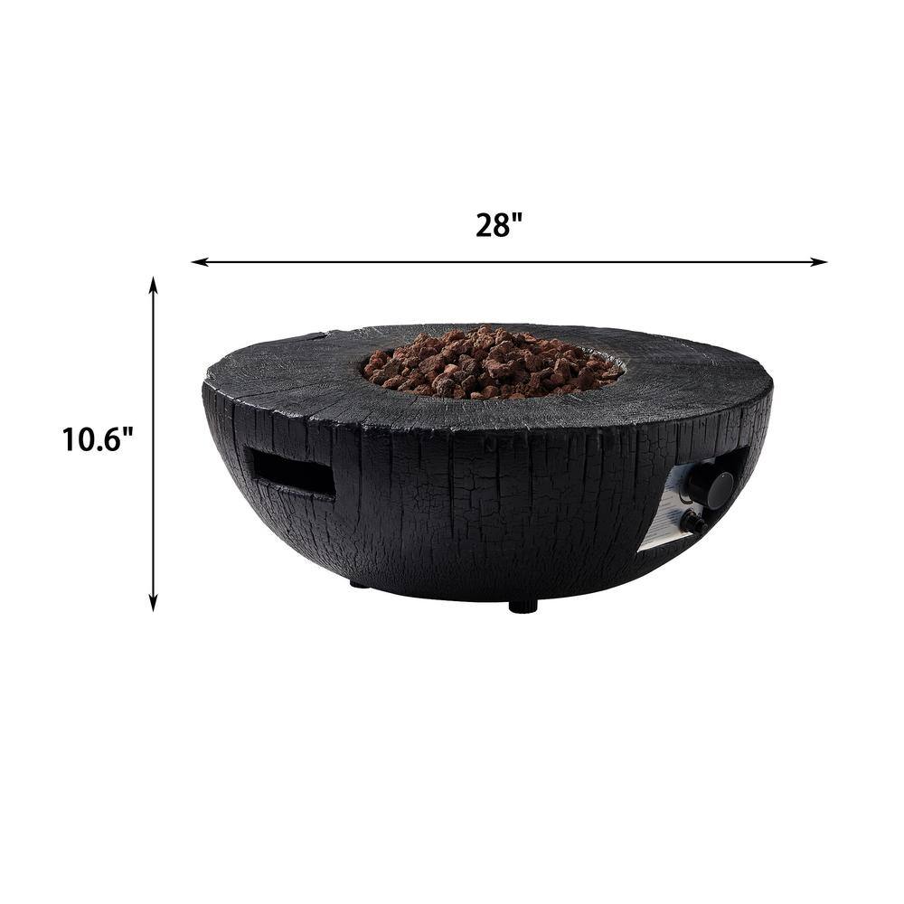 Clihome Outdoor Living Black 28 in. Round Gas Fire Pit CL-FP05-A