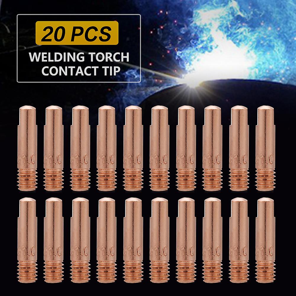 20pcs Copper Contact Tip For 15ak Mig/mag Welding Torch Consumables (1.0mm)