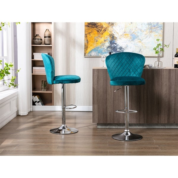 Set of 2 Bar Stools with Back and Footrest Counter Height Dining Chairs