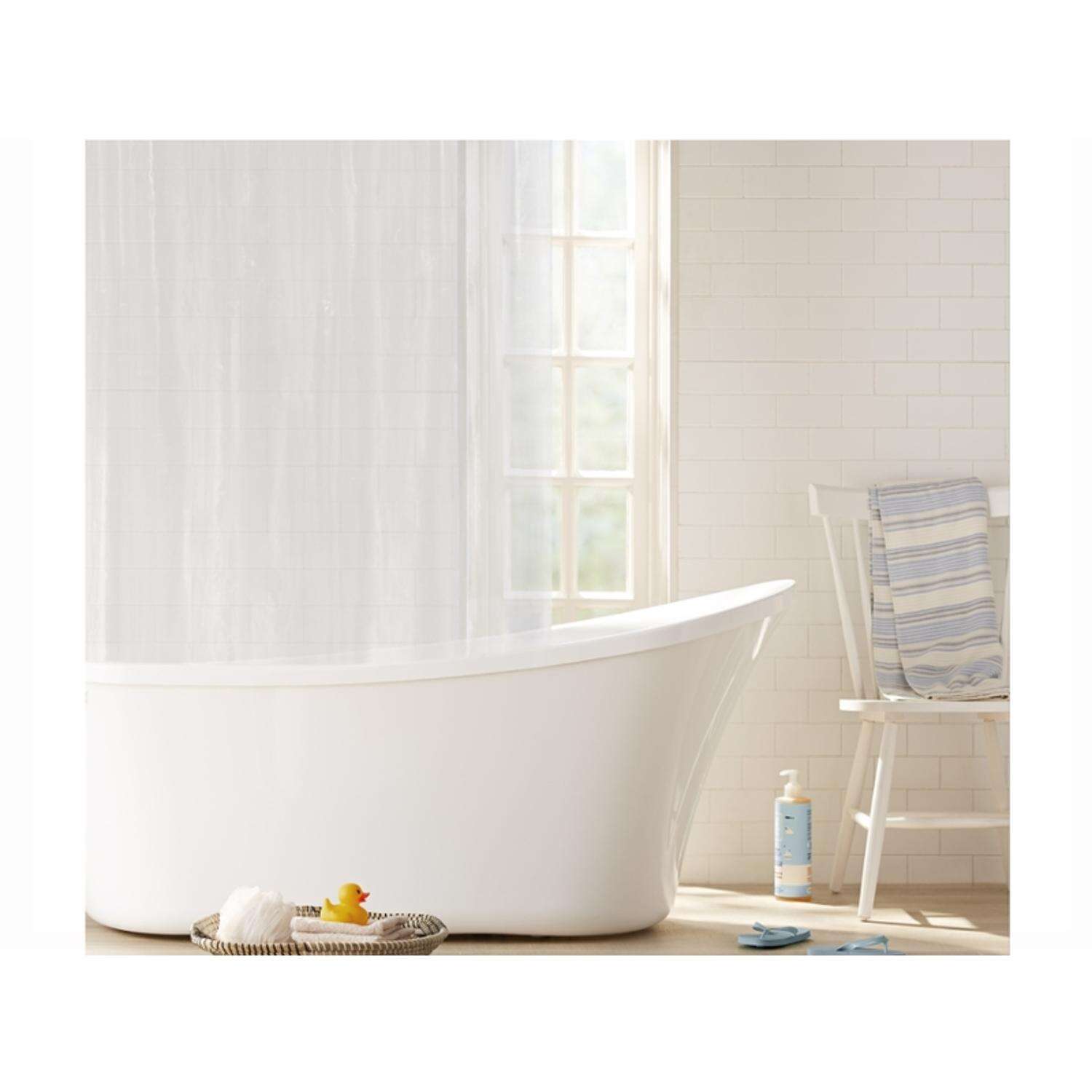 Clorox 72 in. H X 72 in. W Clear Shower Curtain Liner PEVA