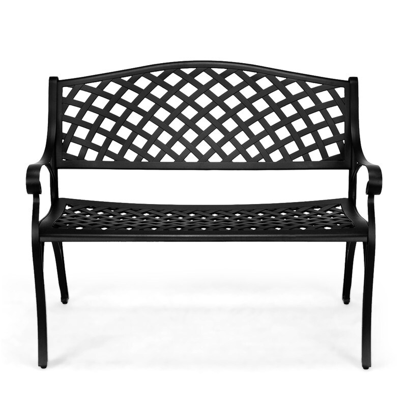 Outdoor 40.5 in. Cast Aluminum Park Decorative Bench