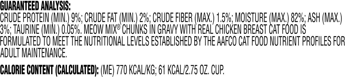 Meow Mix Chunks in Gravy With Real Chicken Breast Wet Cat Food