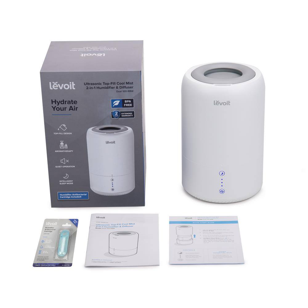 LEVOIT Ultrasonic Top-Fill Cool Mist 2-in-1 Humidifier and Diffuser HEAPHULVNUS0015