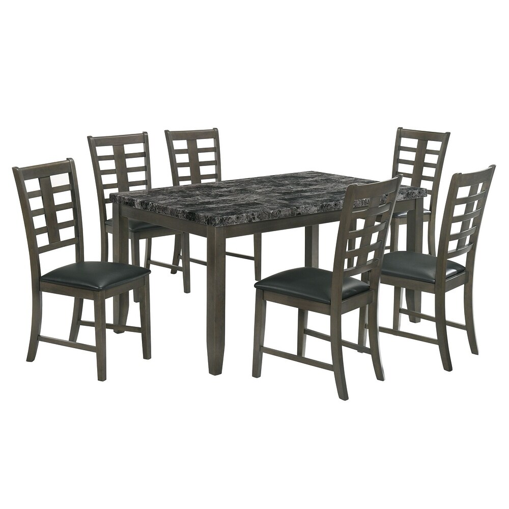 Picket House Furnishings Nixon 7PC Standard Height Dining Set in Gray