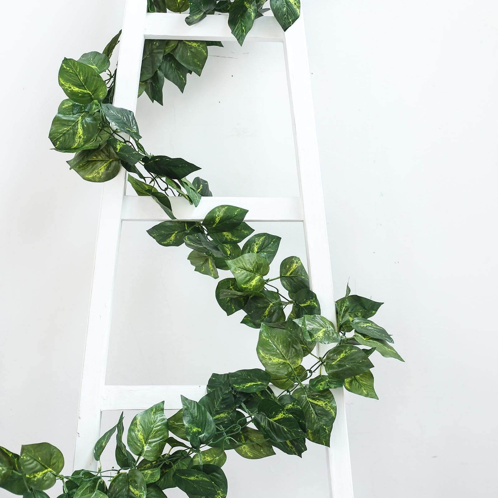 Green UV Protected Artificial Silk Ivy Leaf Garland Vine, Outdoor/Indoor 8ft