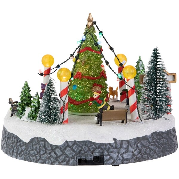 9 Animated Musical Ice Skaters Christmas Scene LED Village Display