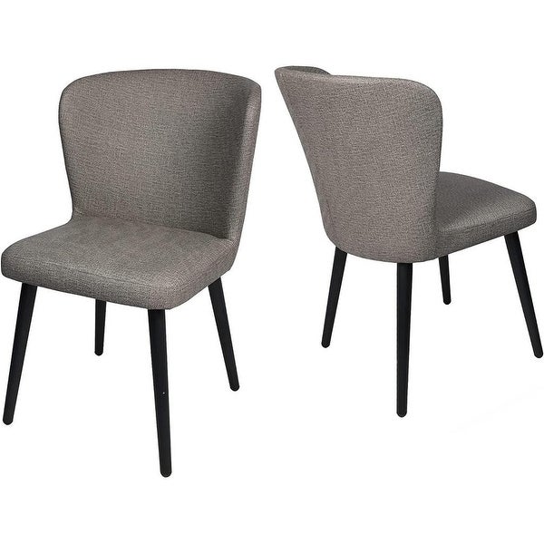 Set of 2 Kitchen Dining Room Chair Leather Chair with Fire Retardant and Water Repellent Vinyl Seat， Grey - 17.7