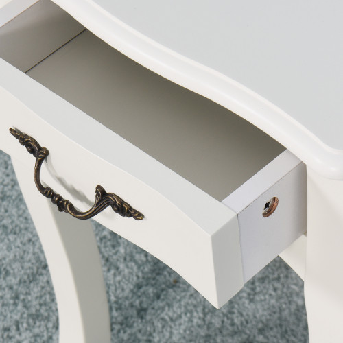 White Bathroom Floor Standing Storage Table with a...