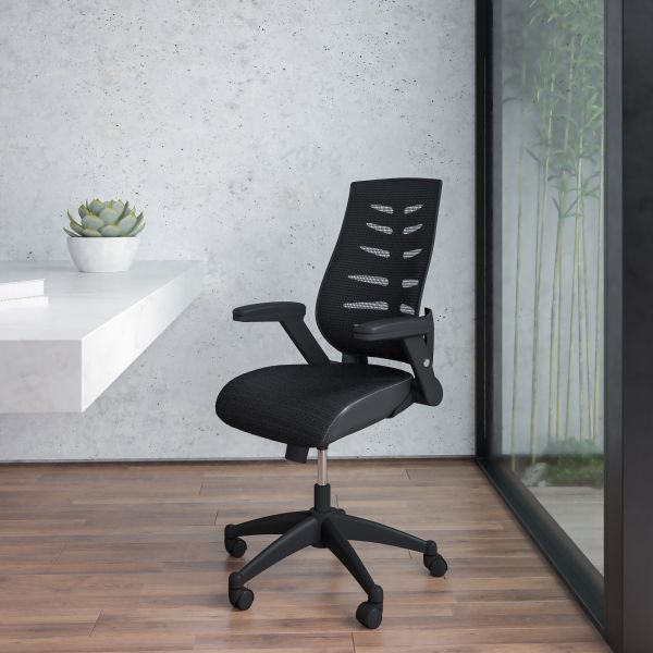 Flash Furniture High Back Designer Mesh Office Chair with Height Adjustable Flip-Up Arms