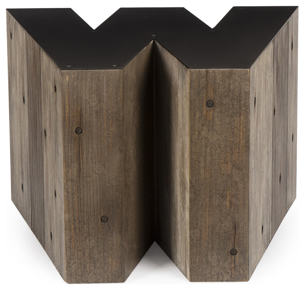 W Letter Side Table   Industrial   Side Tables And End Tables   by Peachtree Fine Furniture  Houzz