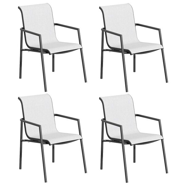 Orso White Black Sling Armchair ， Set of Four