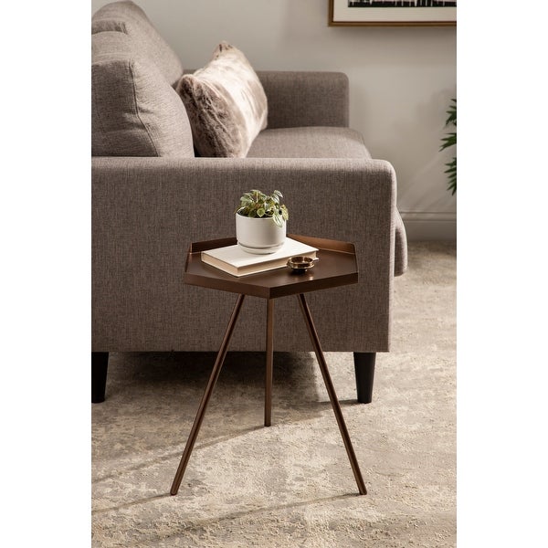 Kate and Laurel Kashvi Metal Hexagon Side Table