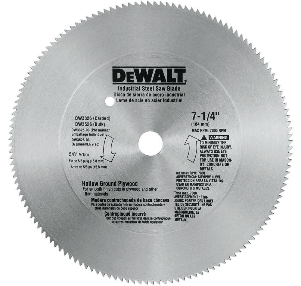 DW 7-1/4 in. Iron / Steel Saw Blade DW3330 from DW