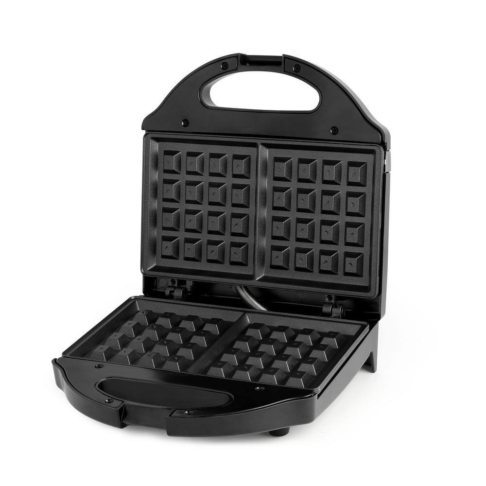 Salton Aluminum 2-Plate Belgian Waffle Maker in Black WM1075BK