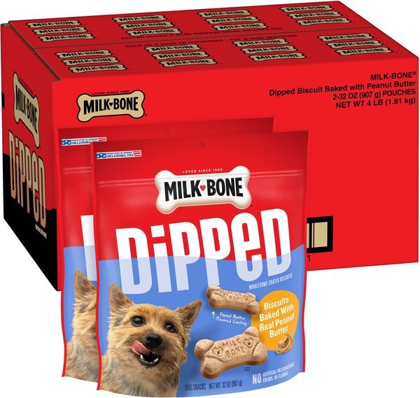 Milk-Bone Dipped Real Peanut Butter Crunchy Dog Treats