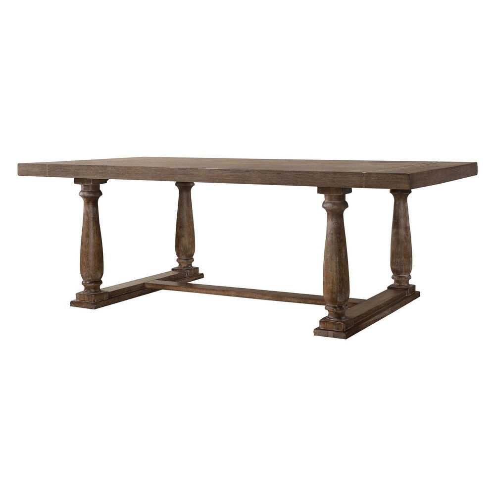 Lorraine Weathered Oak Dining Table with Trestle Base