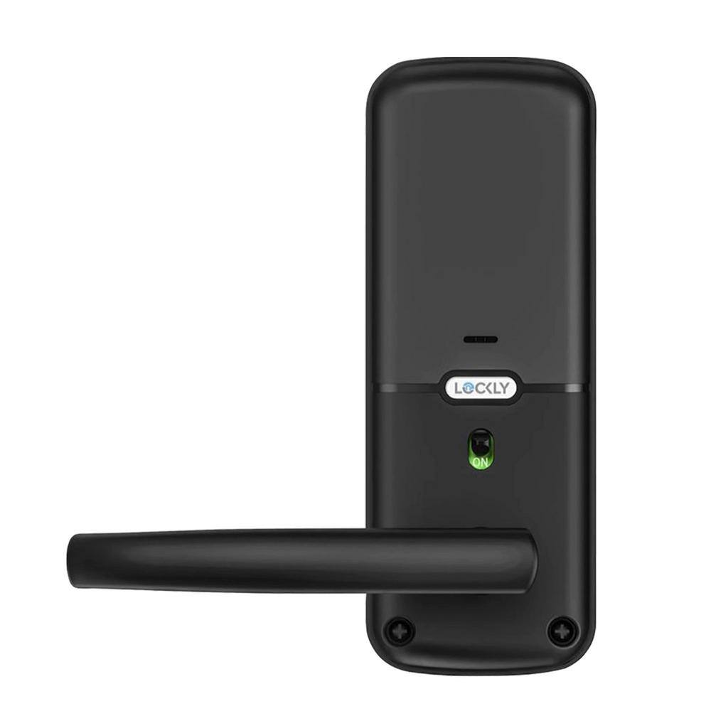 Lockly Secure Pro Matte Black Smart WiFi Mobile app-controlled Lever Latch 3D Fingerprint Keypad works with Hey GoogleAlexa PGD 628W MB