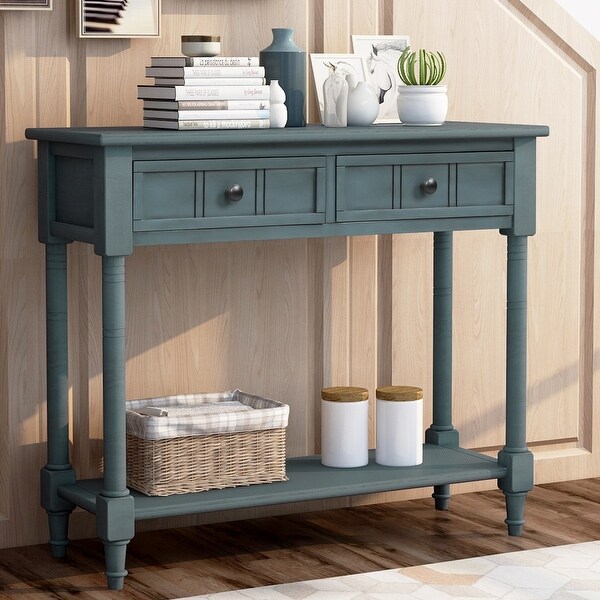 Traditional Console Table with Bottom Shelf