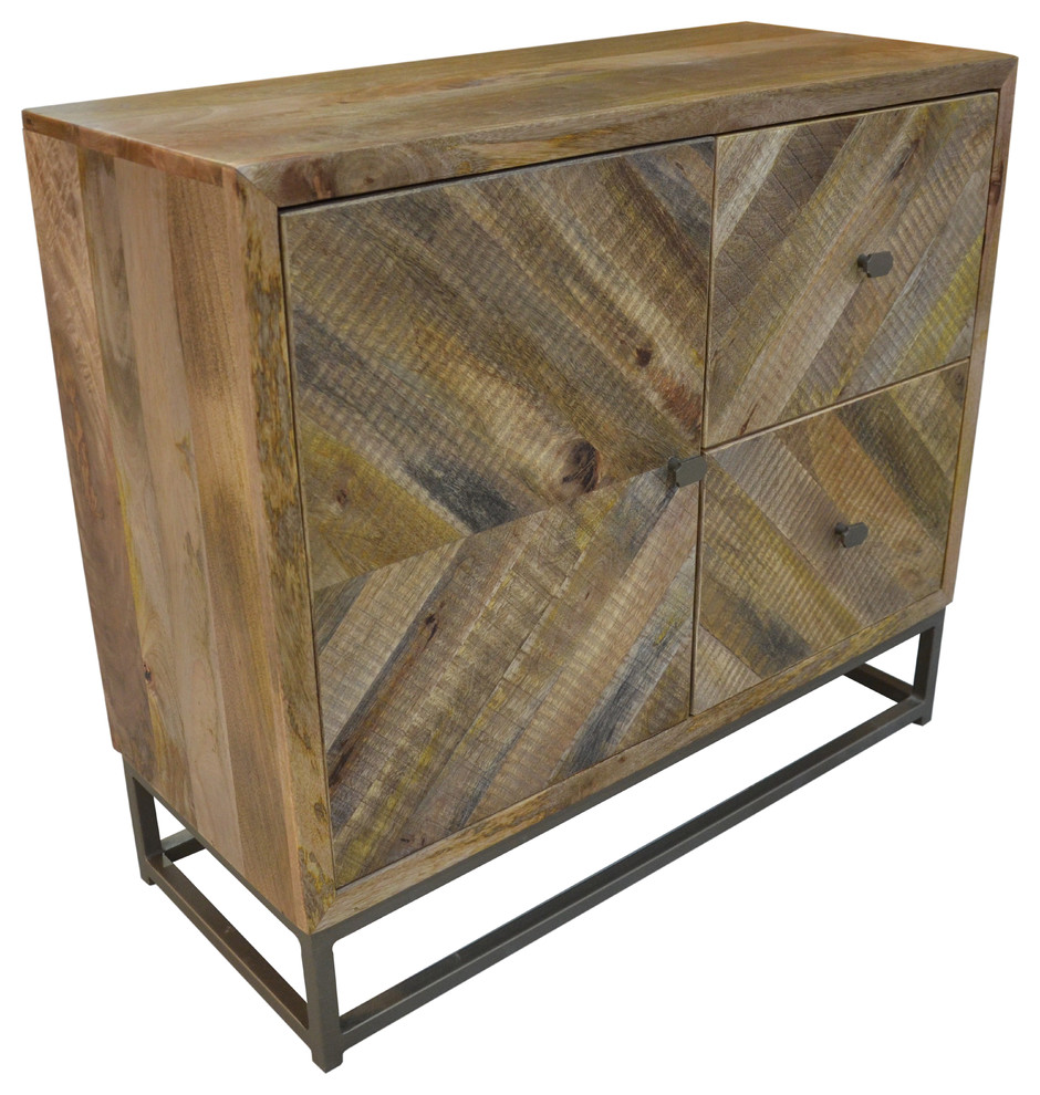 Maddy Go Anywhere Cabinet on a Brass Colored Iron Frame   Industrial   Accent Chests And Cabinets   by Moti  Houzz