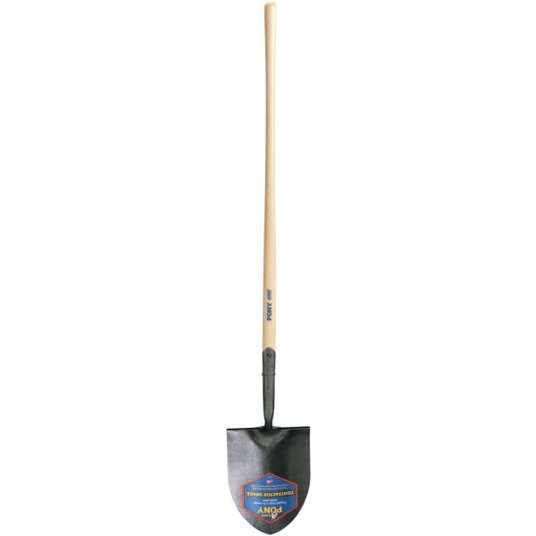 Shovels, 12 in X 8 3/4 in Round Point Blade, 47 in White Ash Straight Handle