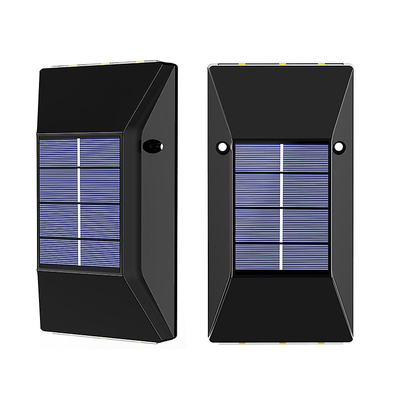 2 Pack Solar Lights Outdoor 6led Wall Light White Light 6000k