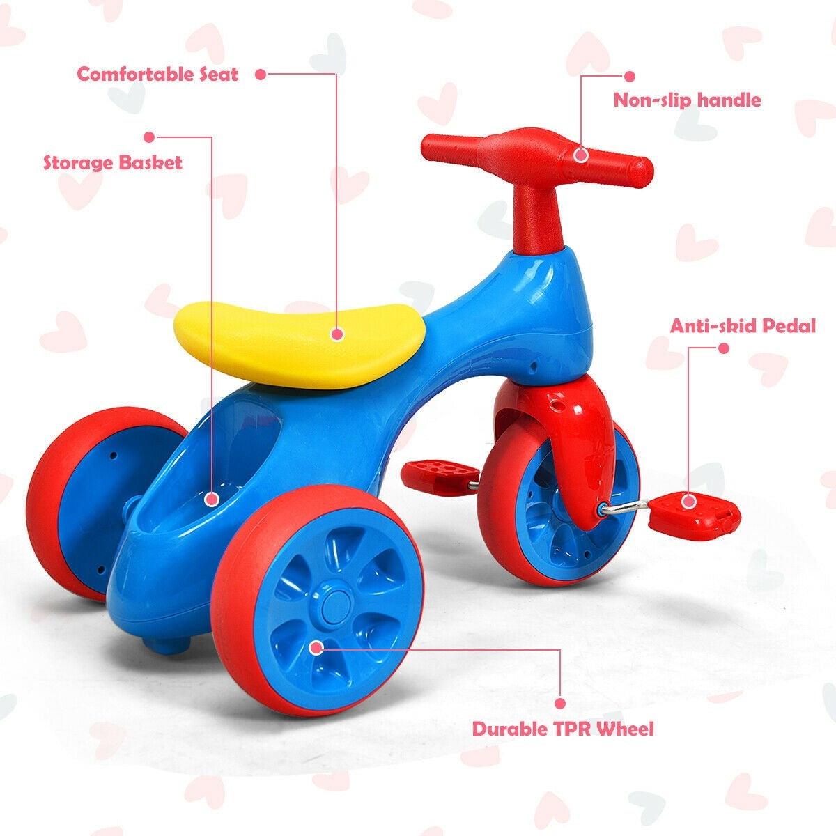 Kids Tricycle, Baby Balance Bike Walker with Foot Pedals