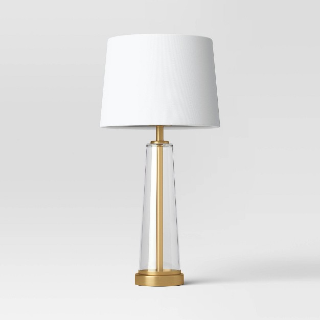 Tapered Fillable Table Lamp With Usb includes Led Light Bulb