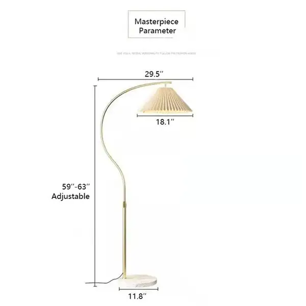 63 Inches Arched Floor Lamp for Bedrooms and Living Rooms