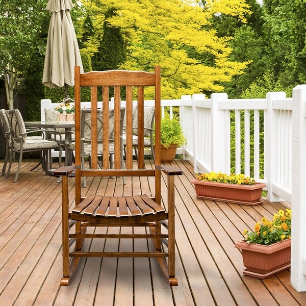 Patio Porch Solid Wood Rocker Chair