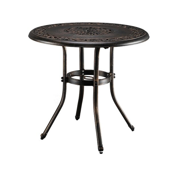 32 in.D x 29 in.H Patio Bronze Cast Aluminum Round Dining Table