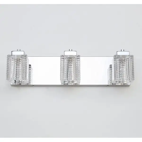 Mordern Glass Shade Vanity Wall Sconce Chrome Finished