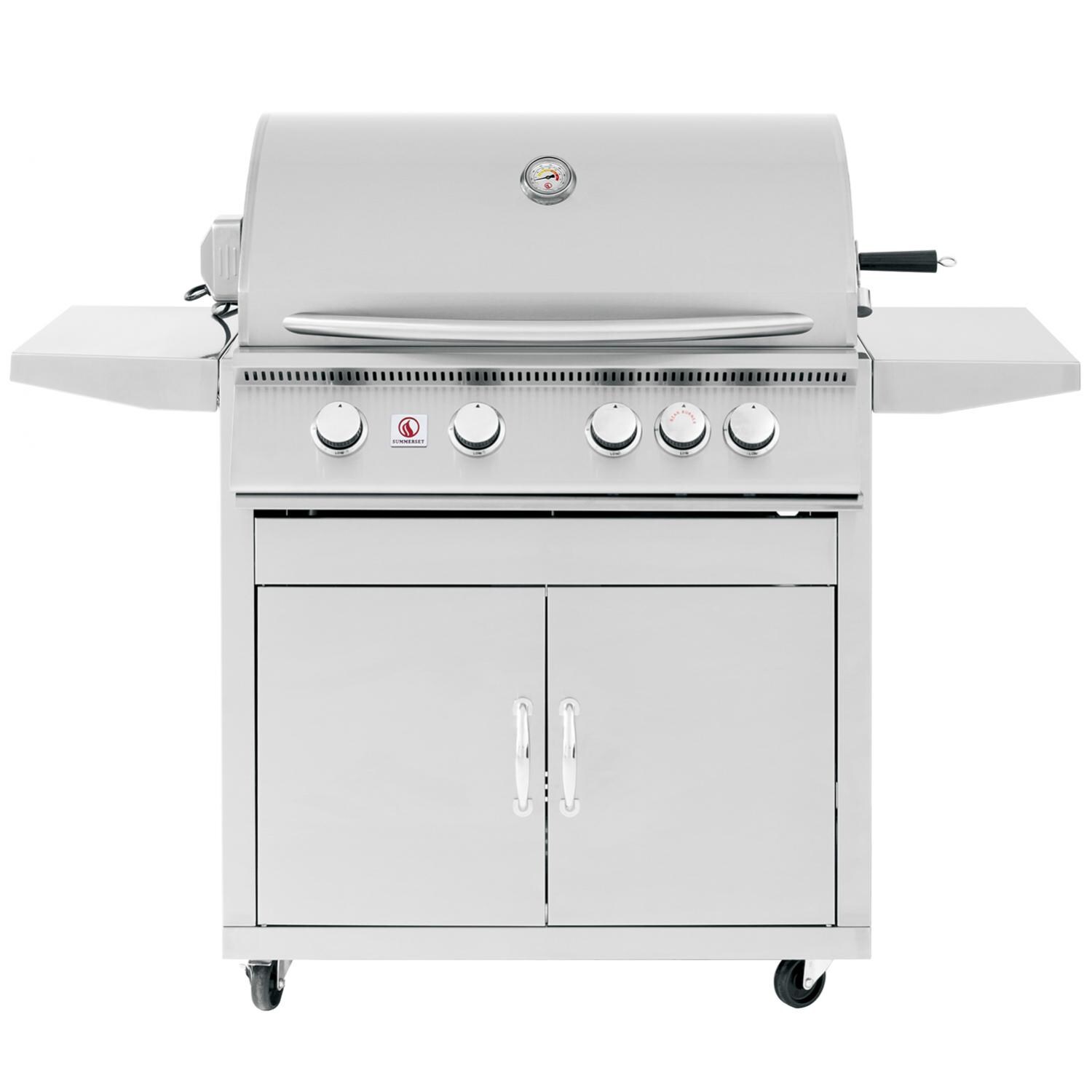 Summerset Sizzler 32-Inch 4-Burner Natural Gas Grill With Rear Infrared Burner