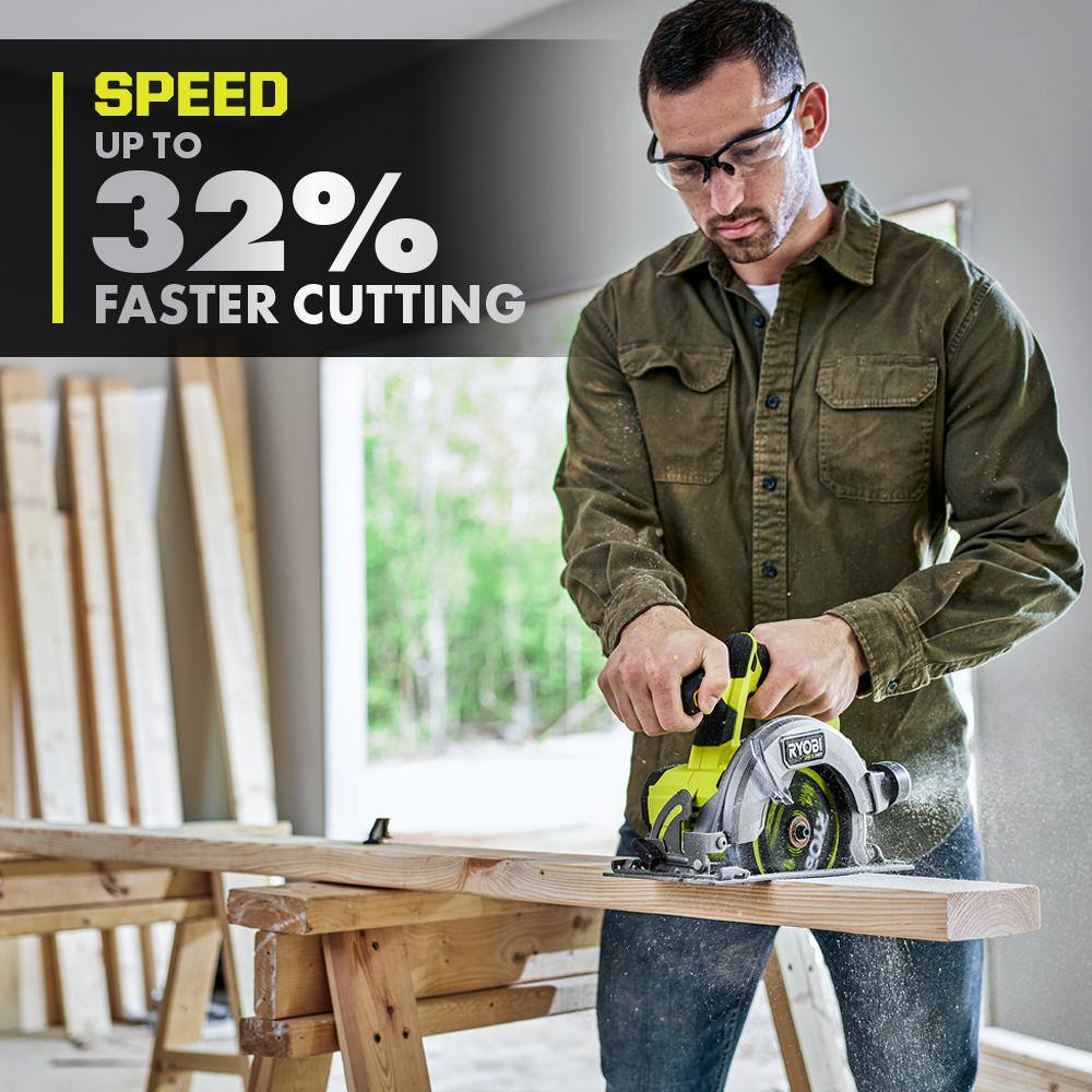 RYOBI ONE+ HP 18V Brushless Cordless Compact 6-12 in. Circular Saw Kit with 4.0 Ah HIGH PERFORMANCE Battery and Charger PSBCS01K1