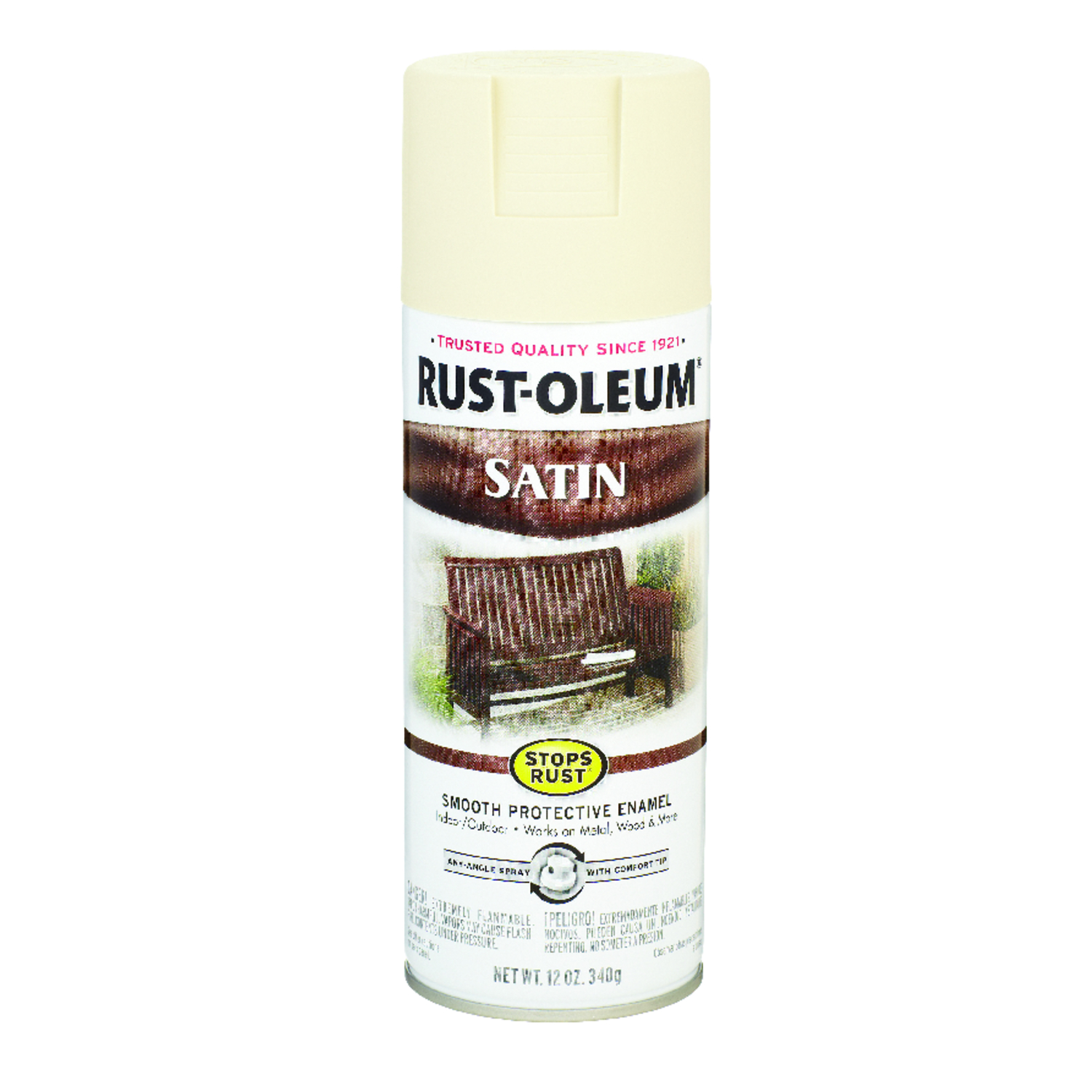 Rust-Oleum Stops Rust Satin Almond Spray Paint 12 oz