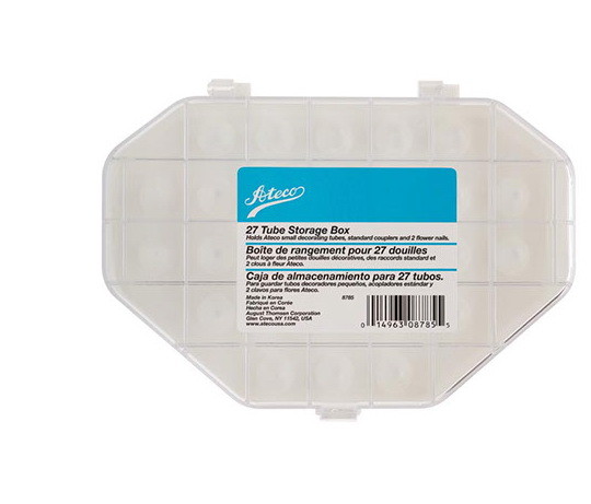 Ateco 8785 Tube Storage Box holds 27 small tubes