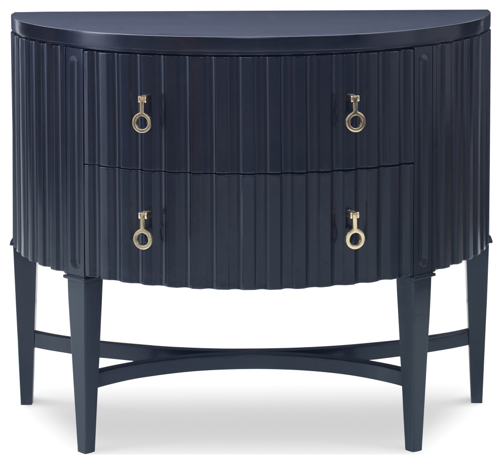 Ambella Home Collection Lyra Demilune Chest  Glossy Black   Transitional   Accent Chests And Cabinets   by GreatFurnitureDeal  Houzz