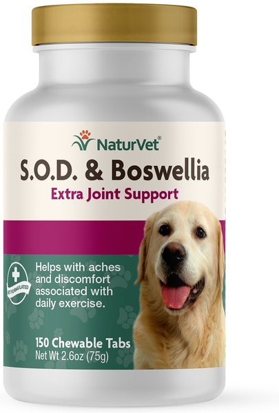 NaturVet S.O.D. Boswelia Chewable Tablets Joint Supplement for Dogs