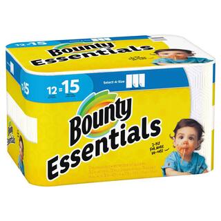 Bounty Essentials Select-A-Size White 2 Ply Paper Towel Roll (78-Sheets per Roll 12 Rolls per Pack) PGC75720