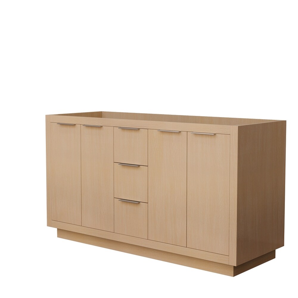 Maroni 60 Inch Light Straw Double Vanity  No Countertop  No Sink