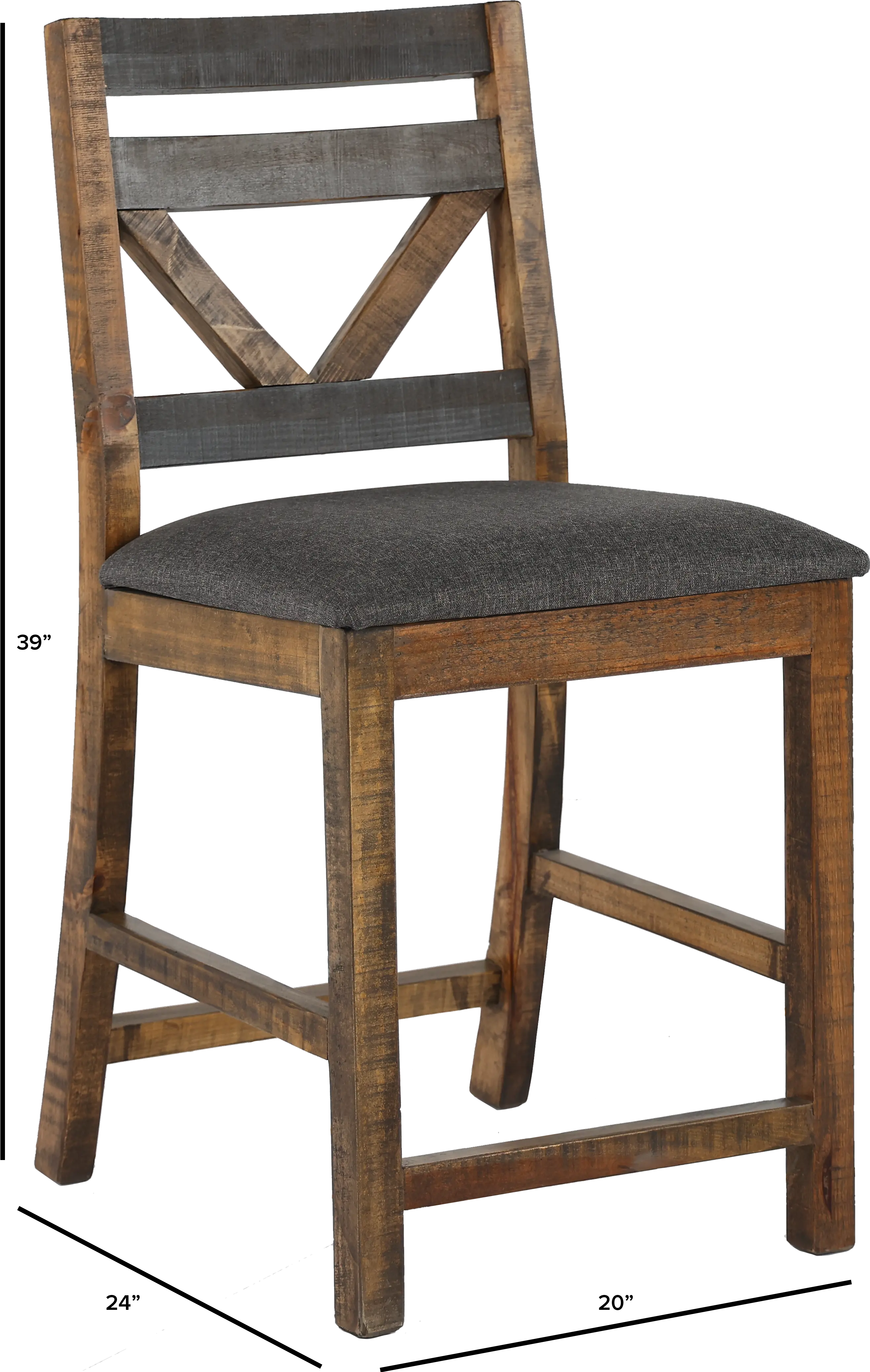 Loft Rustic Pine Counter Height Stool