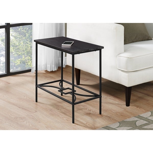 Accent Table， Side， End， Narrow， Small， 2 Tier， Living Room， Bedroom， Metal， Laminate， Contemporary， Modern