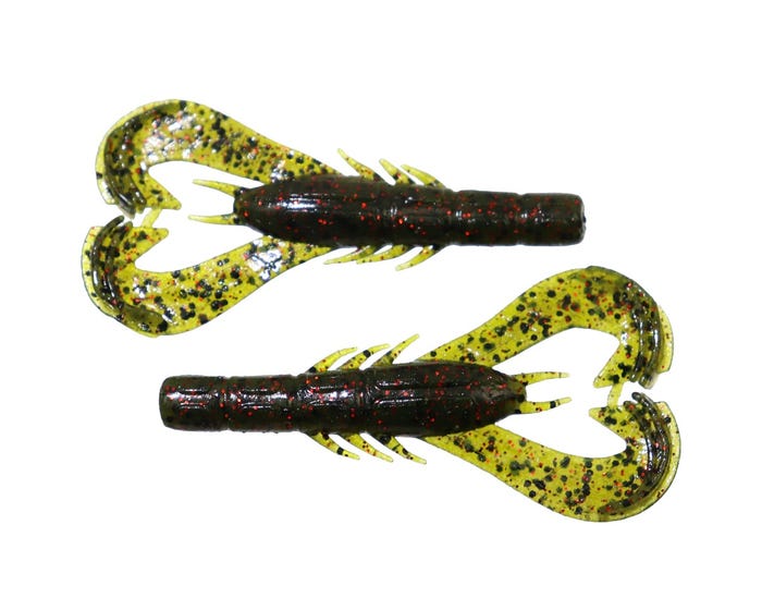 Googan Krackin Craw 3 Watermelon Red Flake， 10 Pack - GOGKC3WMR