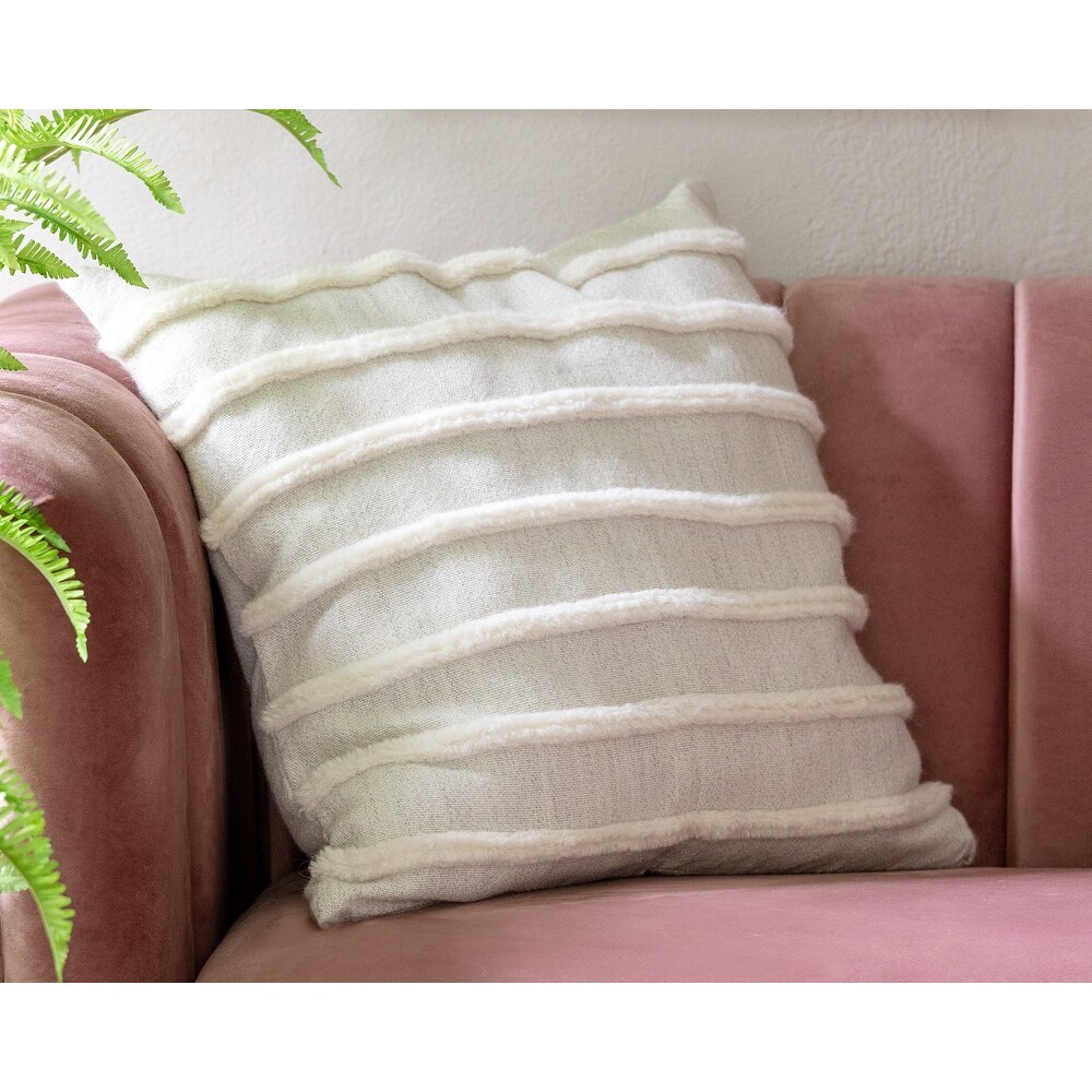 Texture Stripe Wool Square Pillow Cover