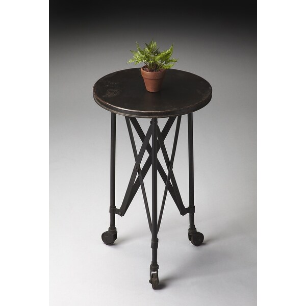 Handmade Black Industrial End Table (India)