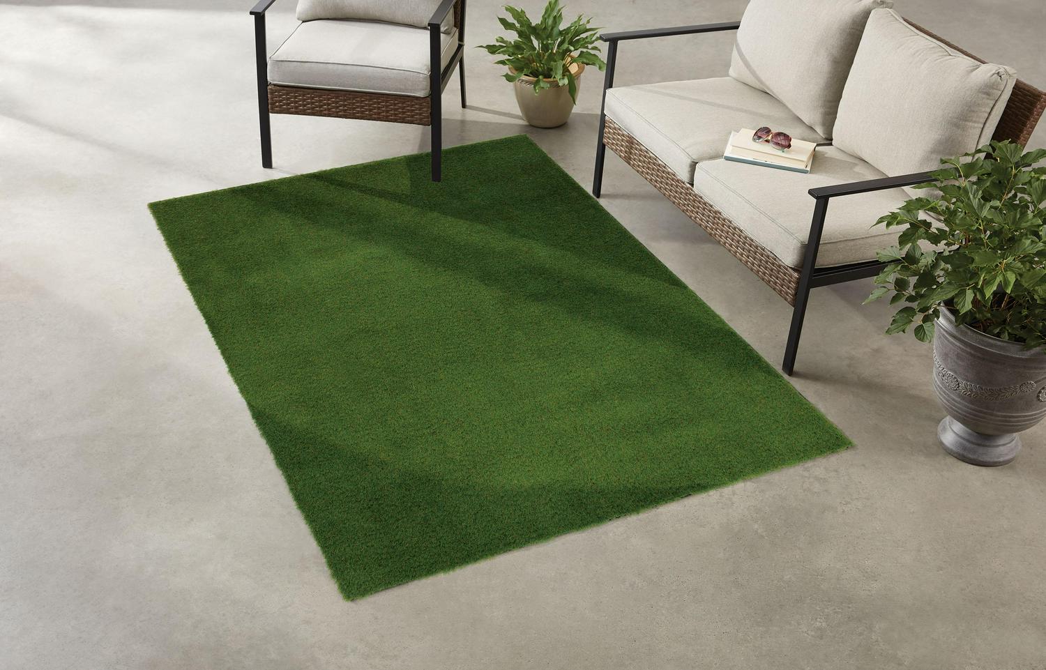 Mainstays 6and#8242; x 9and#8242; Faux Grass Outdoor Area Rug