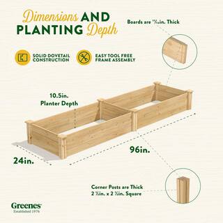 Greenes Fence 2 ft. x 8 ft. x 10.5 in. Original Cedar Raised Garden Bed RC24966T