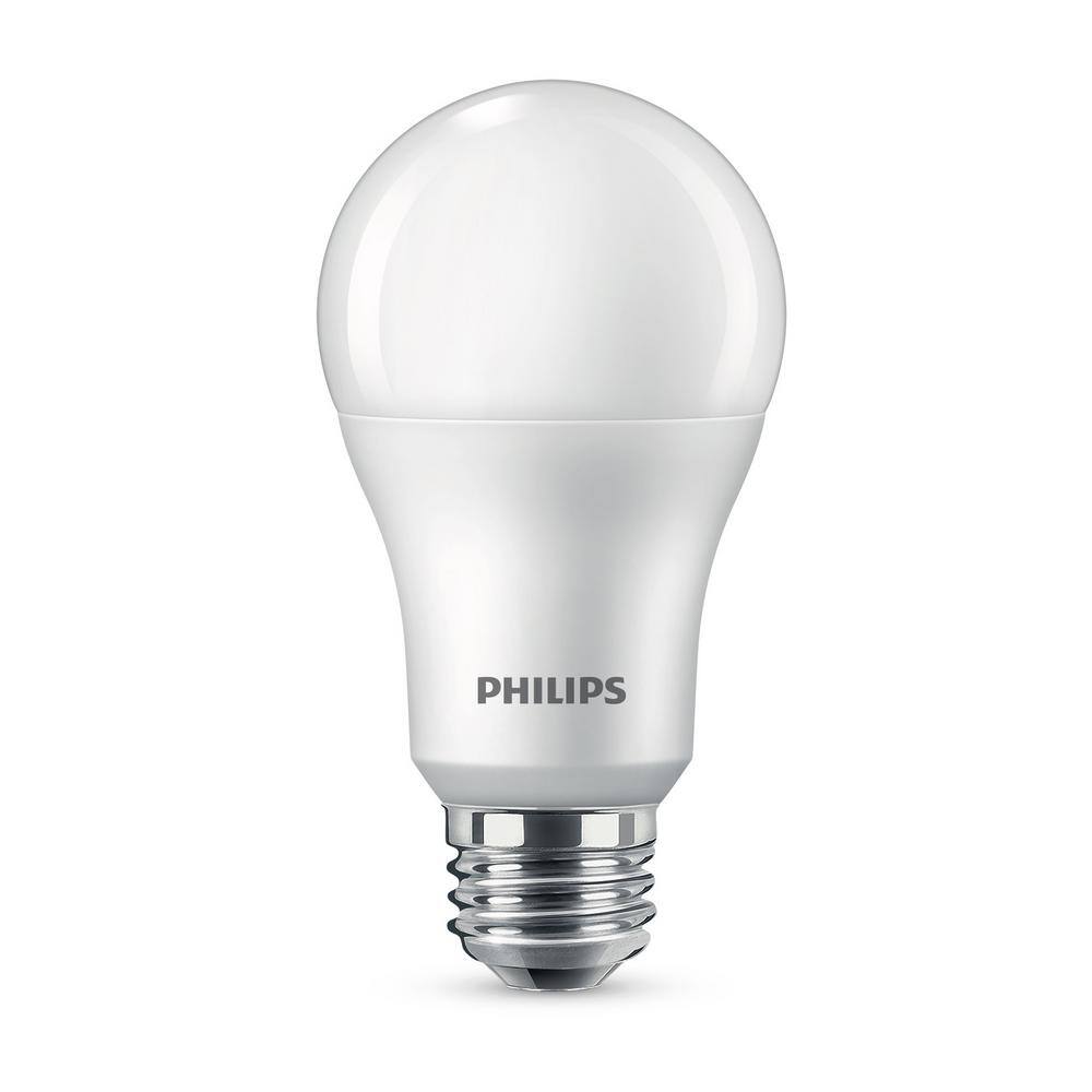 Philips 100-Watt Equivalent A19 Non-Dimmable E26 LED Light Bulb Soft White 2700K (4-Pack) 565408